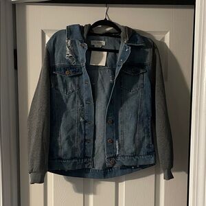 Ci Sono Denim Jacket with Gray Sleeves